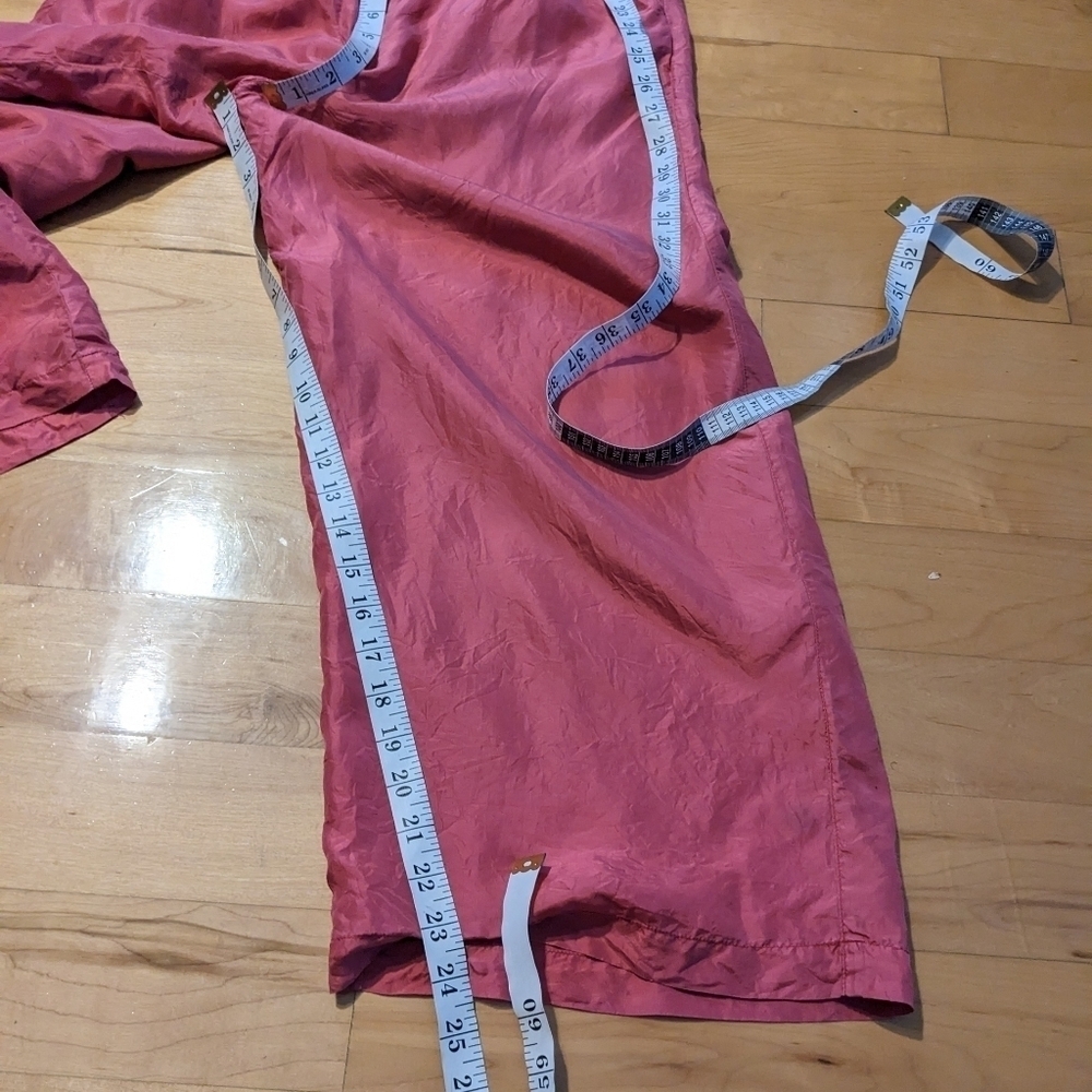 Vintage coral red pink wide leg hi rise crop pants size Small XS A3 - Picture 3 of 11